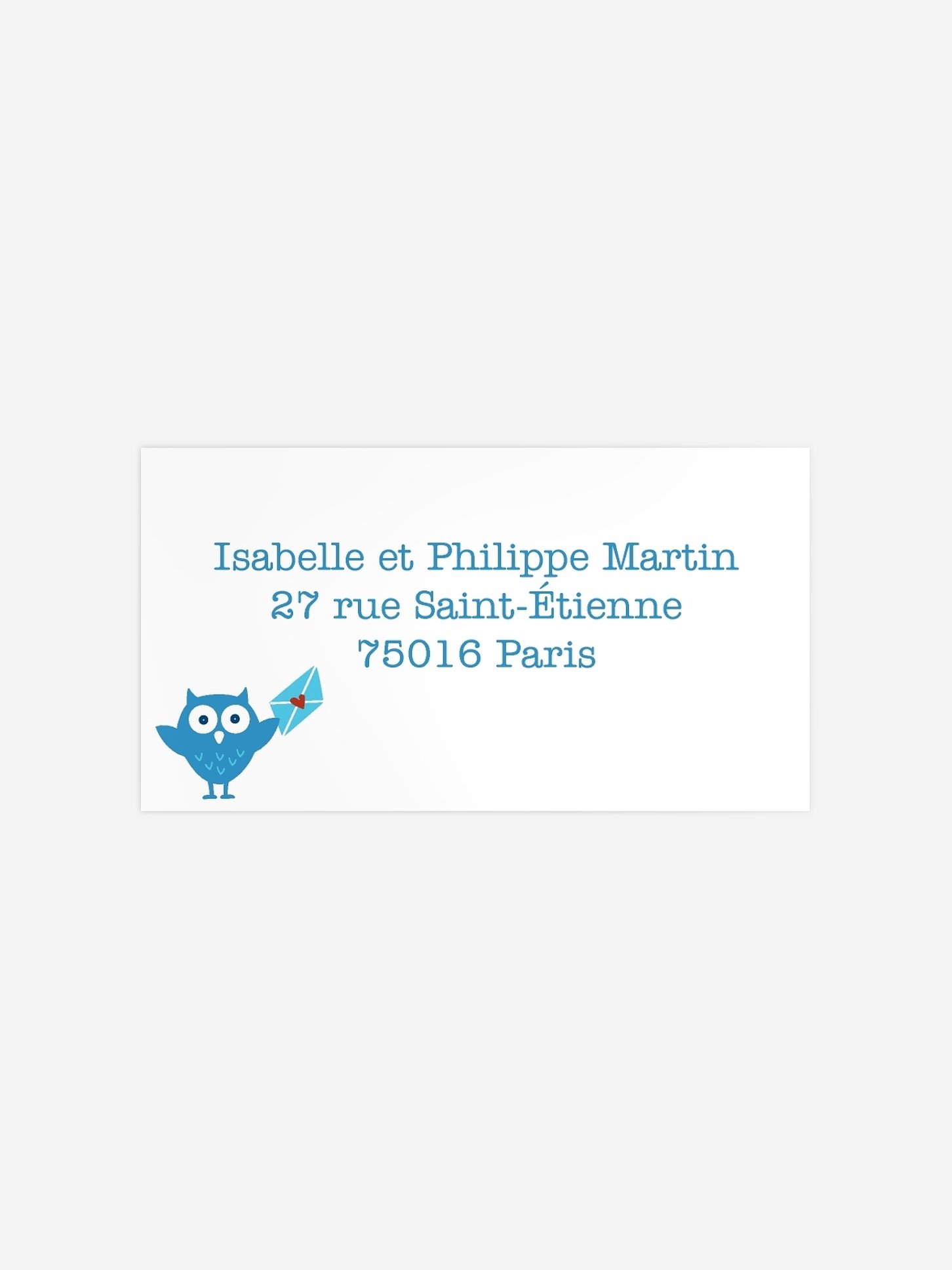 Étiquette destinataire naissance Hibou
