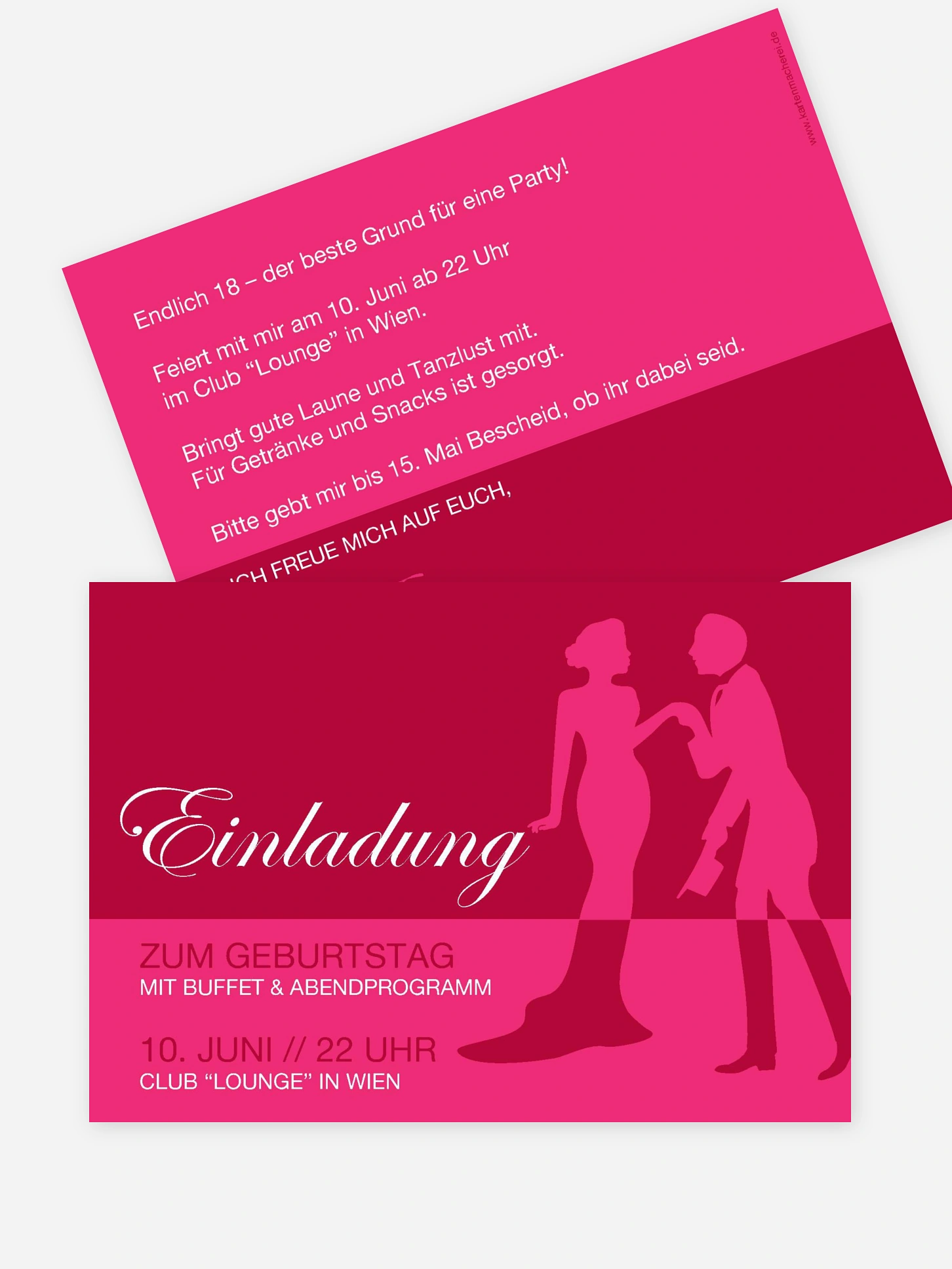 Einladung 18. Geburtstag Black Tie