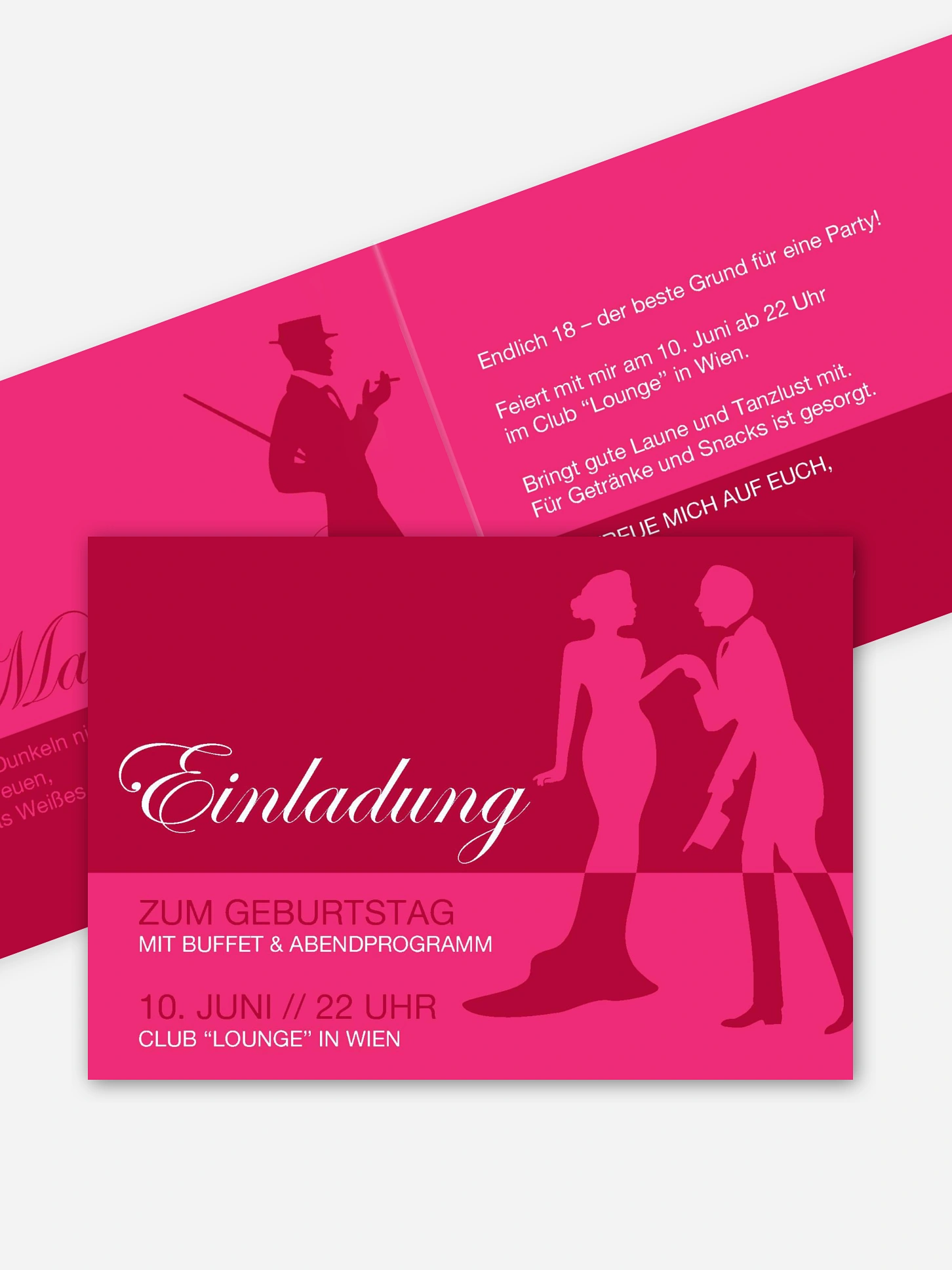 Einladung 18. Geburtstag Black Tie