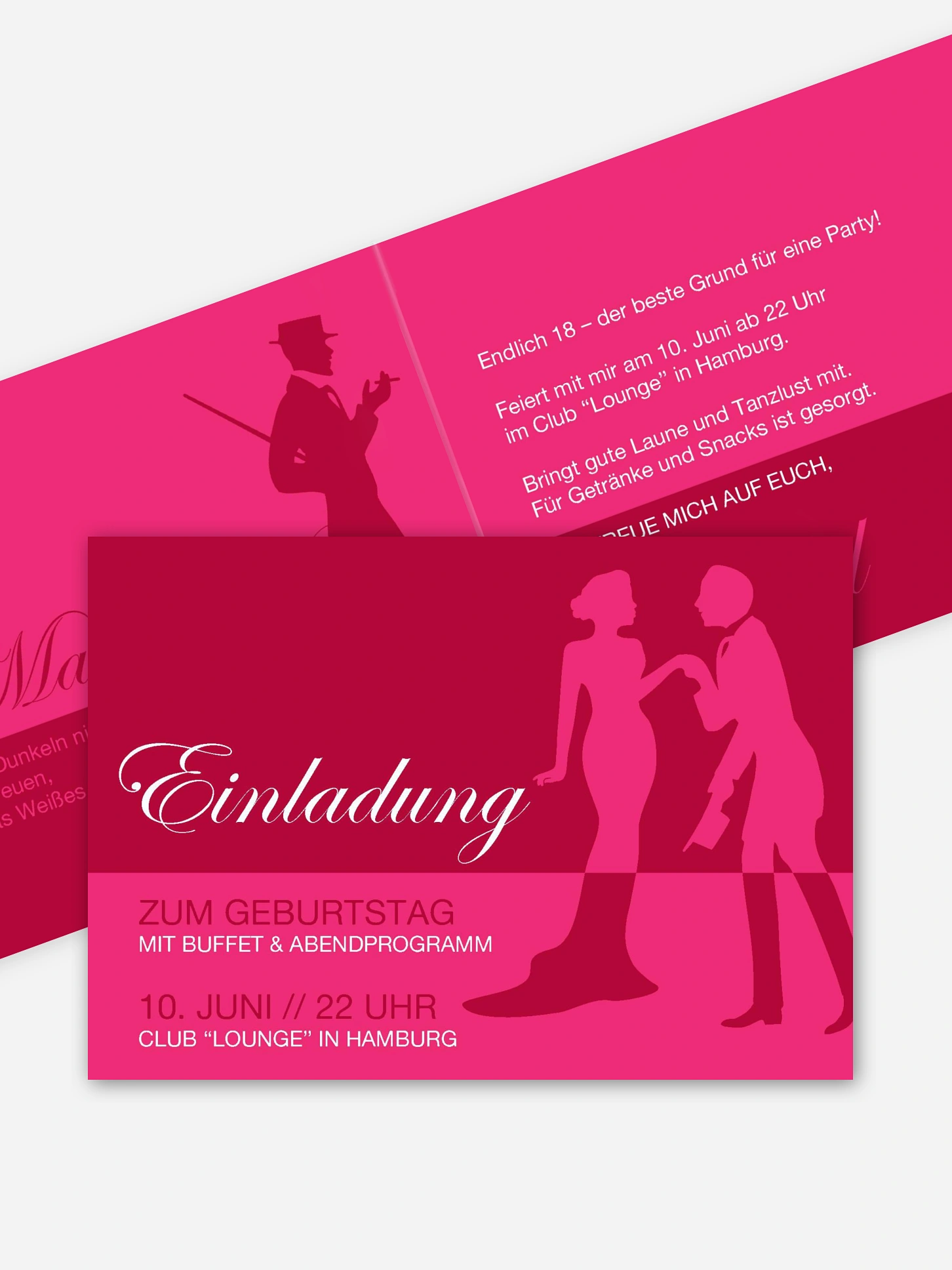 Einladung 18. Geburtstag Black Tie