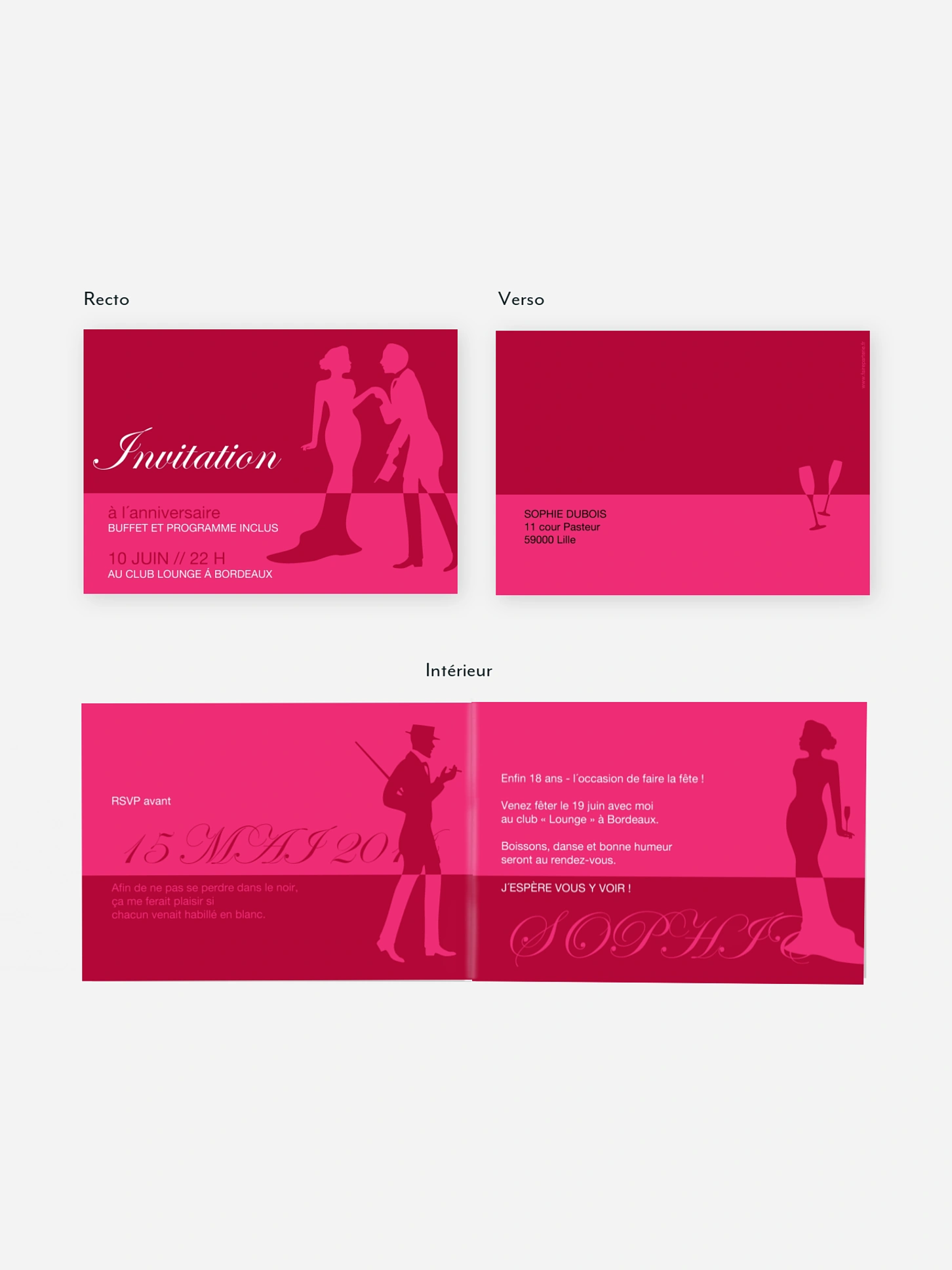 invitation anniversaire 18 Gala