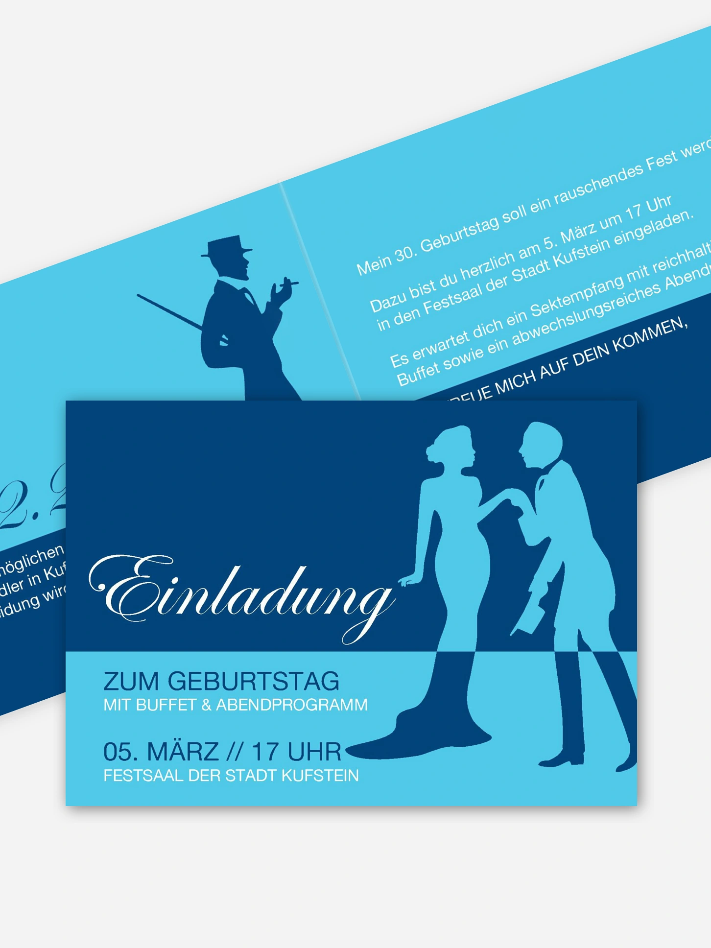 Einladung 30. Geburtstag Black Tie