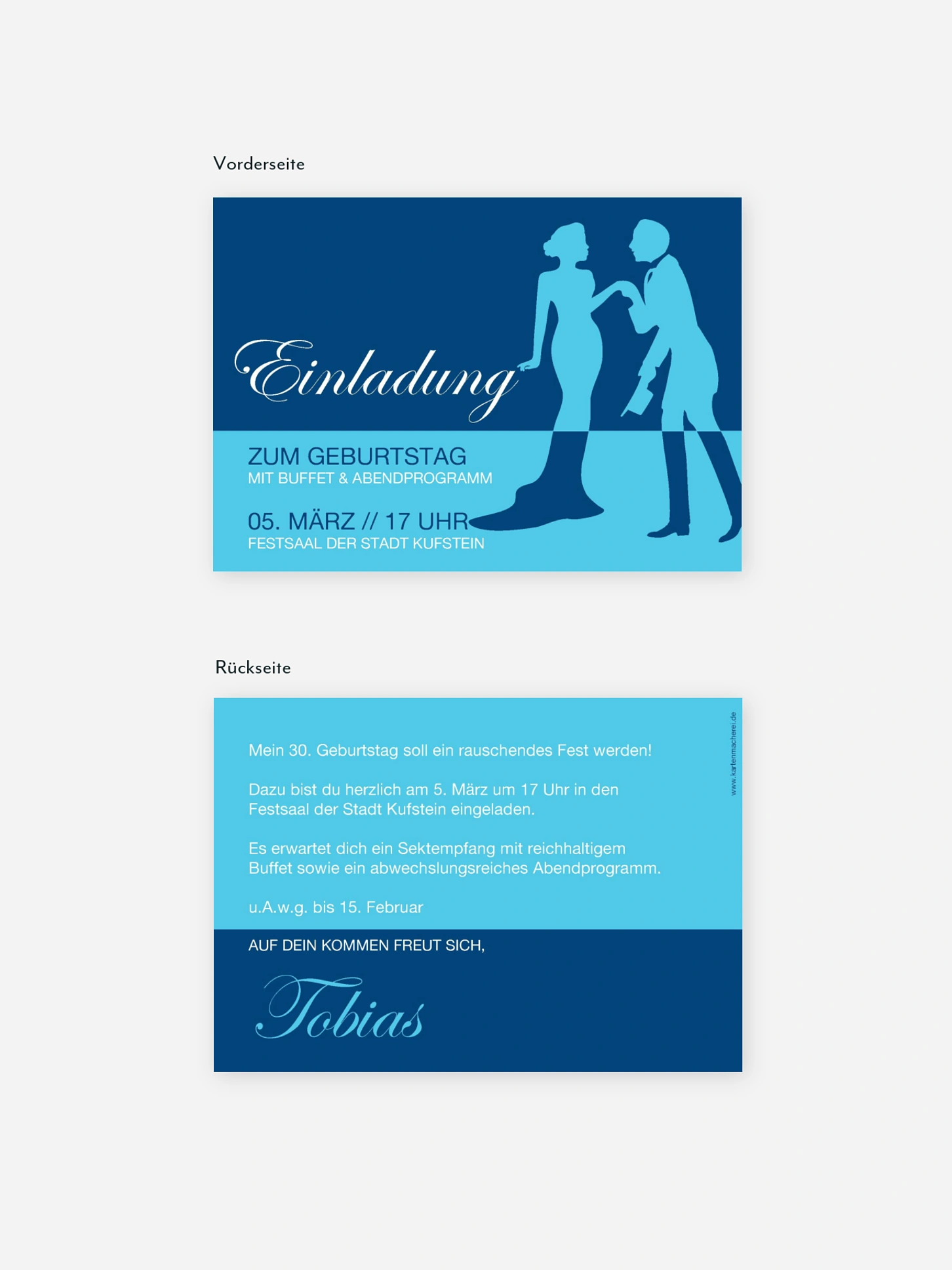 Einladung 30. Geburtstag Black Tie
