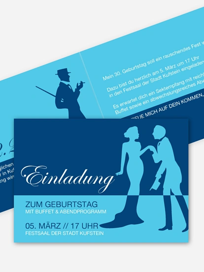 Einladung 30. Geburtstag Black Tie