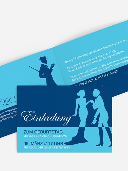Einladung 30. Geburtstag Black Tie
