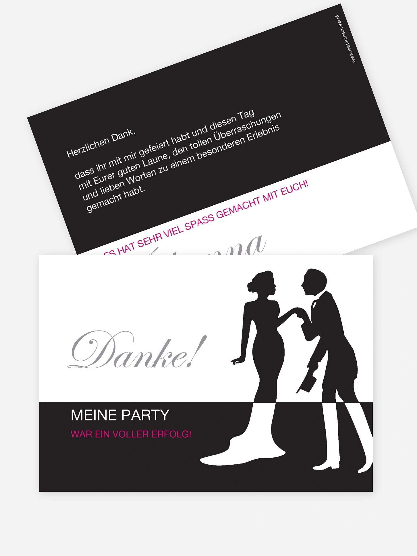 Dankeskarte Geburtstag Black Tie