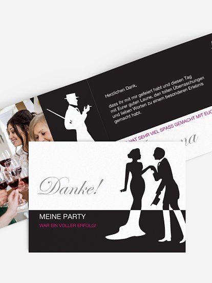 Dankeskarte Geburtstag Black Tie
