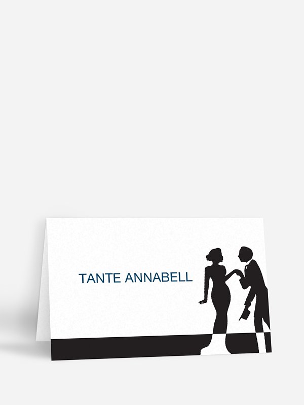 Tischkarte Geburtstag Black Tie