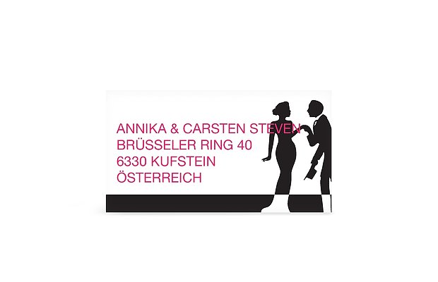 Empfängeraufkleber Geburtstag Black Tie