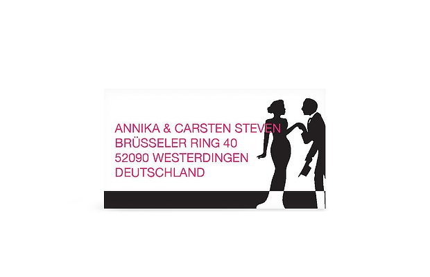 Empfängeraufkleber Geburtstag Black Tie