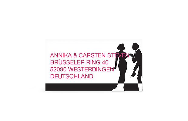 Empfängeraufkleber Geburtstag Black Tie