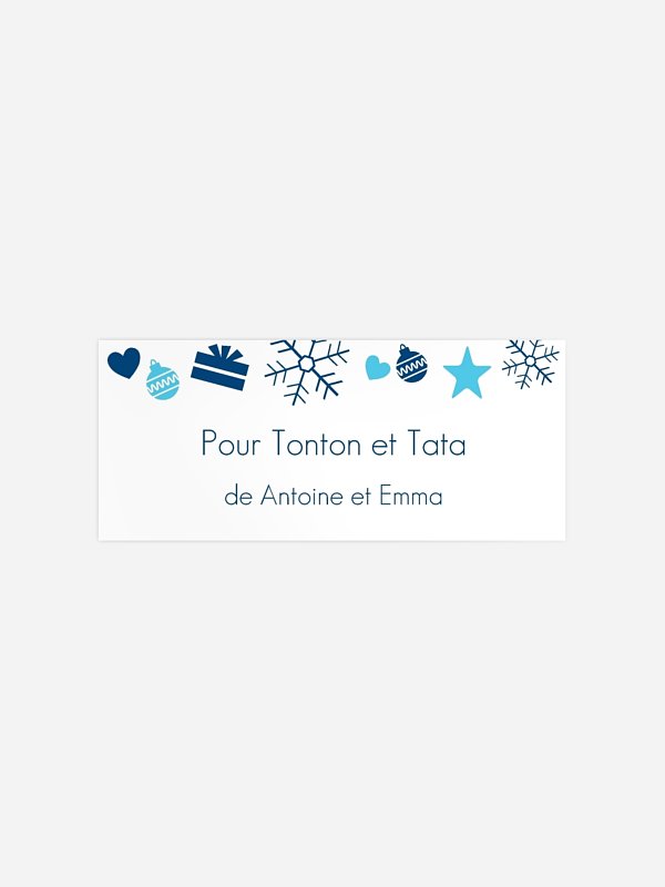 Étiquette cadeau Noël Elément de fête