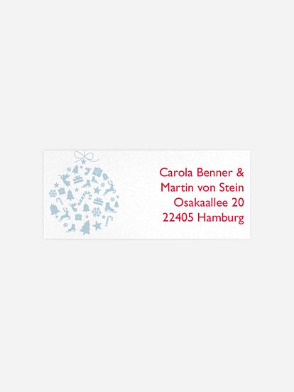 Absenderaufkleber Weihnachten Jahreskugel