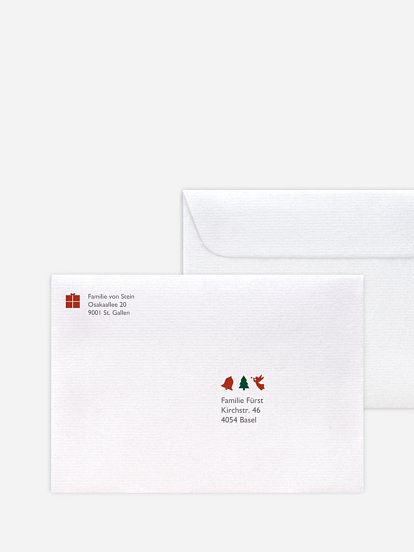 Bedruckte Umschläge Weihnachten Jahreskugel