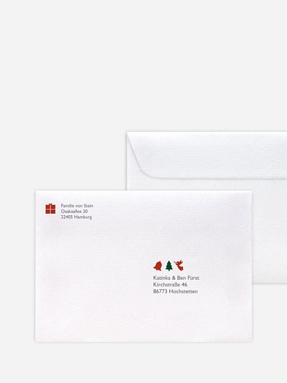 Bedruckte Umschläge Weihnachten Jahreskugel