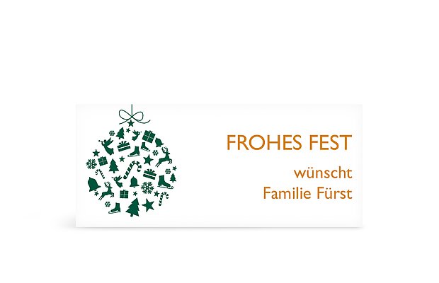 Geschenkaufkleber Weihnachten Jahreskugel