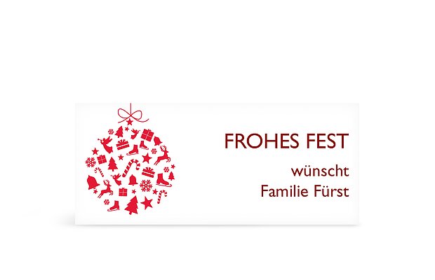 Geschenkaufkleber Weihnachten Jahreskugel