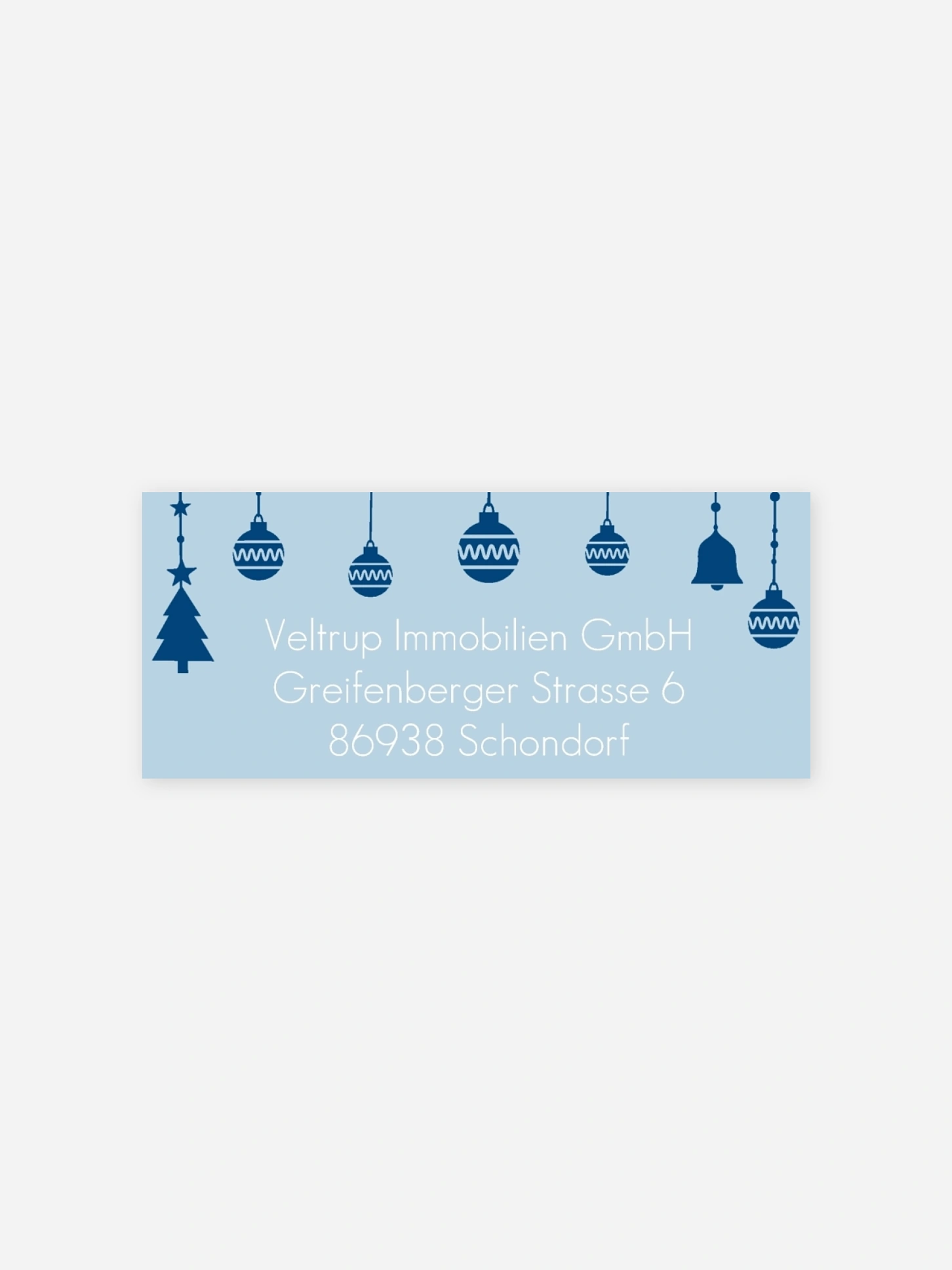 Absenderaufkleber geschäftl. Weihnachten Kugelhirsch