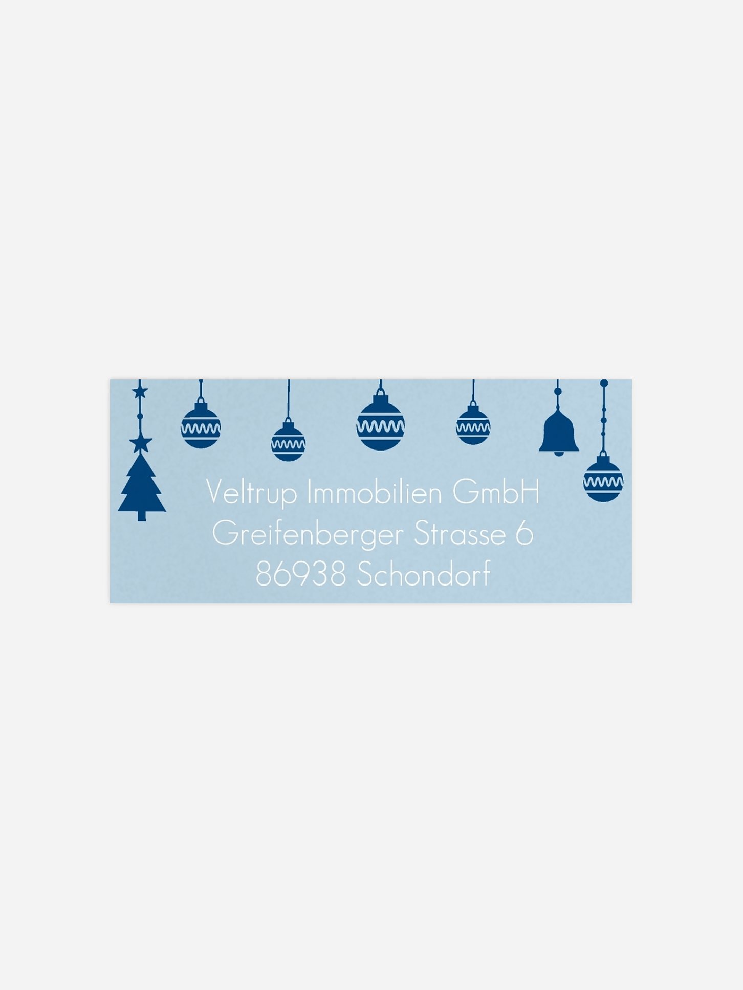 Absenderaufkleber geschäftl. Weihnachten Kugelhirsch