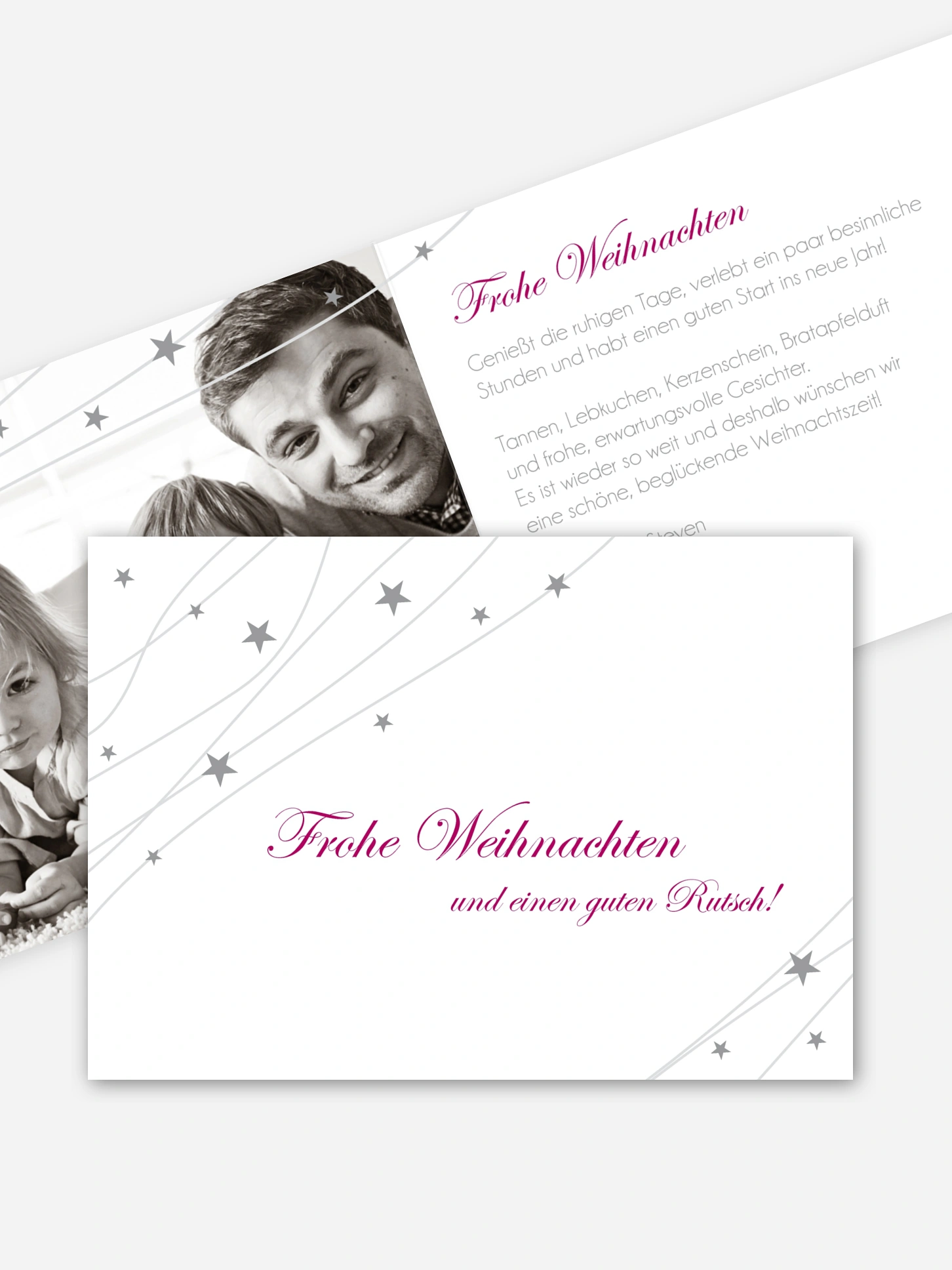 Weihnachtskarte Sternenband