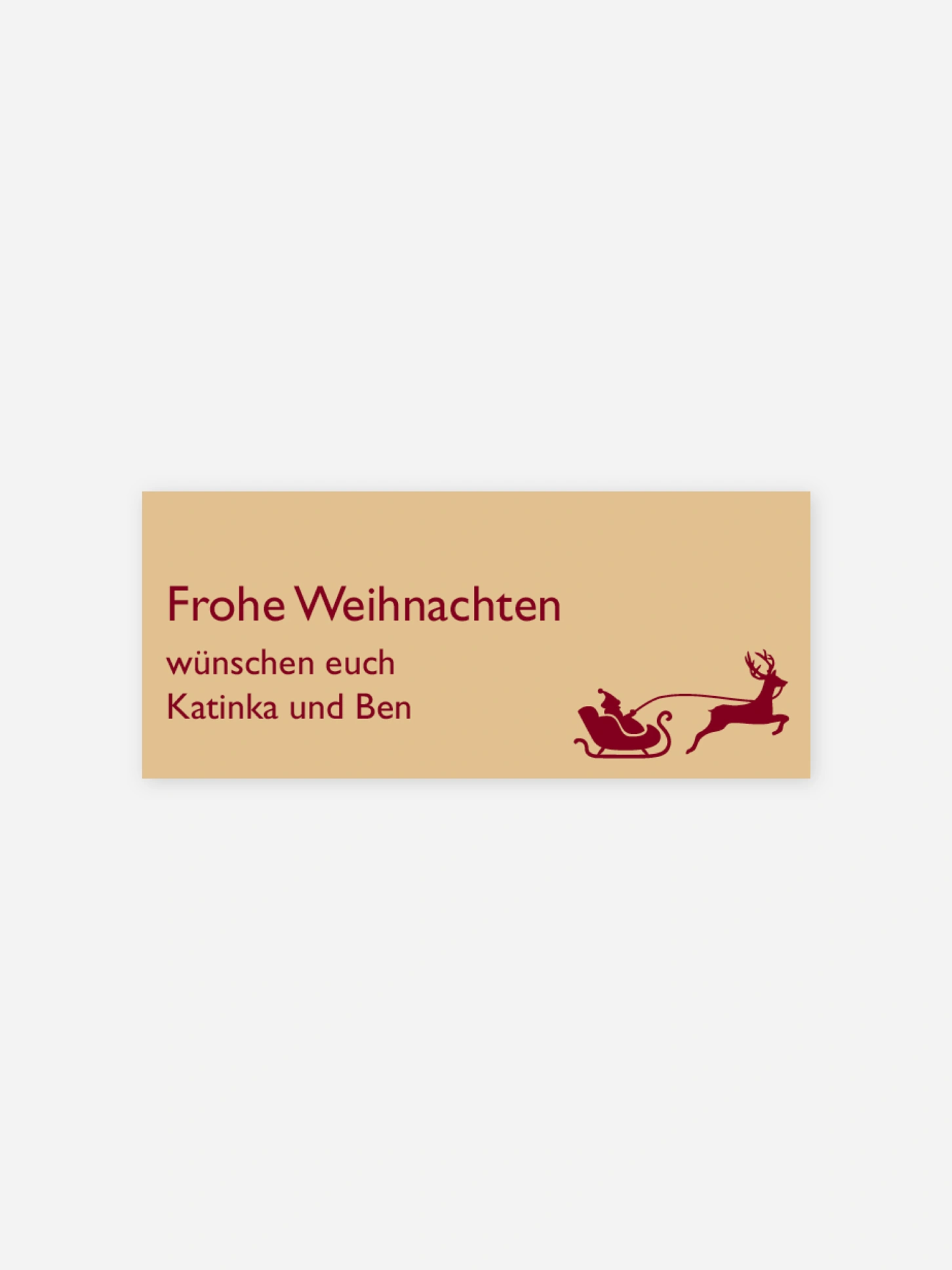 Geschenkaufkleber Weihnachten Schlitten