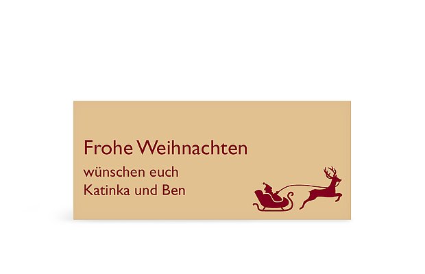 Geschenkaufkleber Weihnachten Schlitten