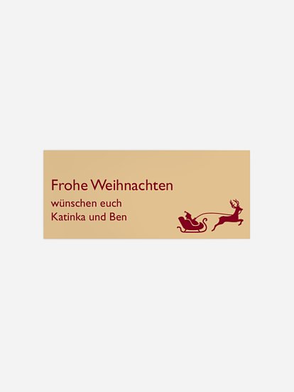 Geschenkaufkleber Weihnachten Schlitten