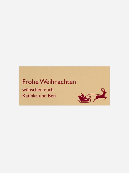 Geschenkaufkleber Weihnachten Schlitten