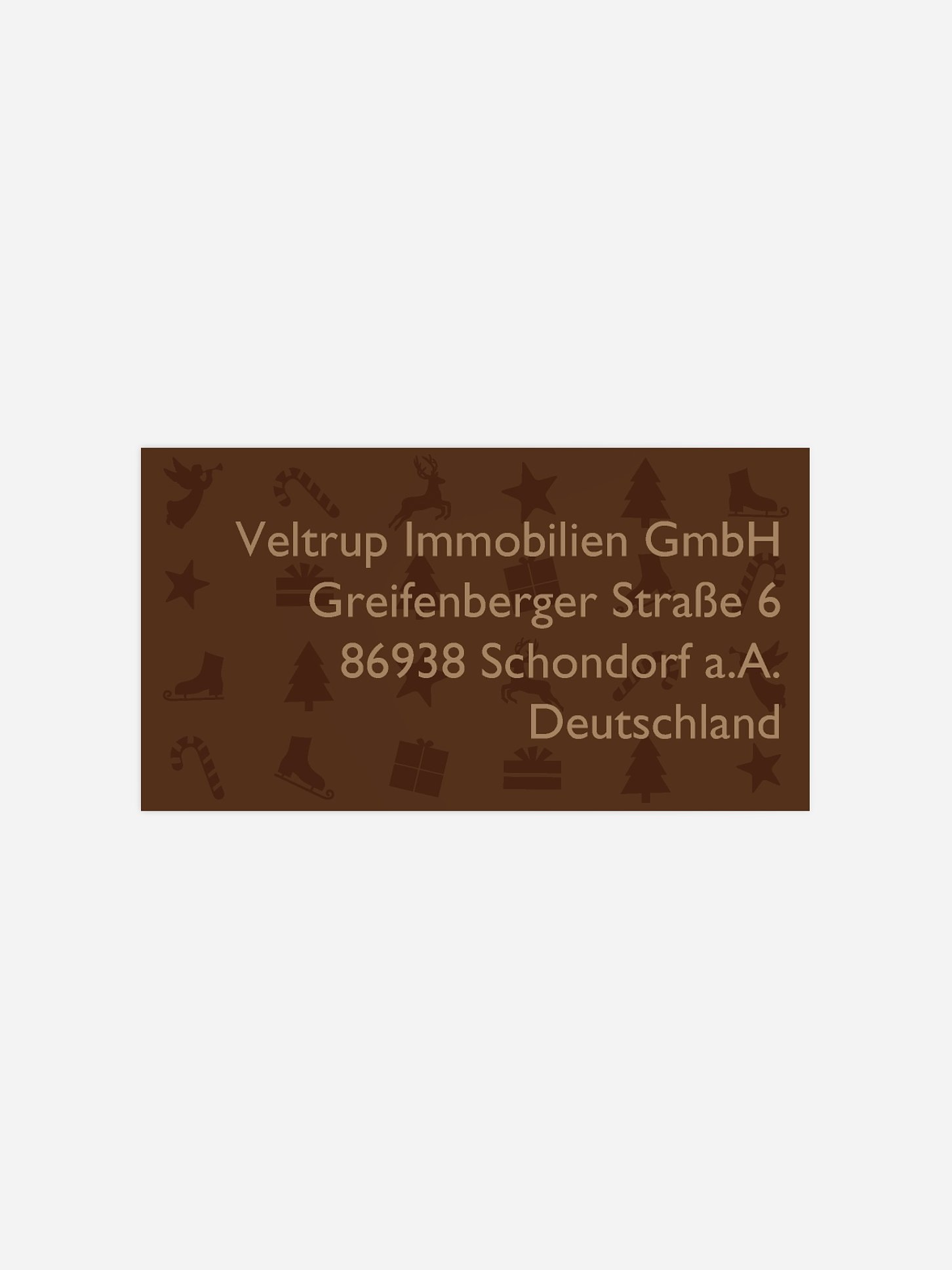 Empfängeraufkleber geschäftl. Weihnachten Festliches