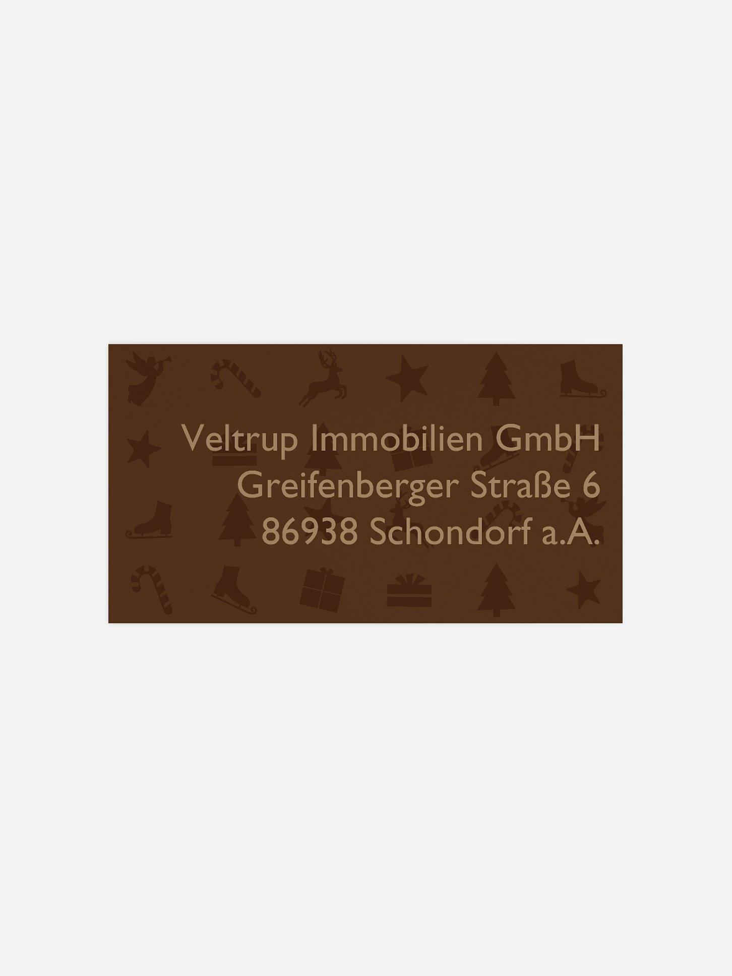 Empfängeraufkleber geschäftl. Weihnachten Festliches