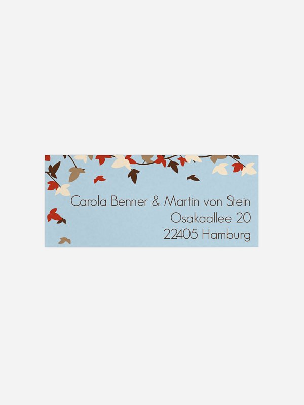 Absenderaufkleber Hochzeit Blättertanz