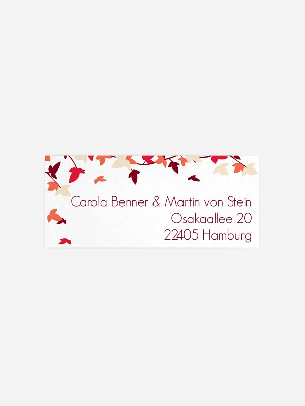Absenderaufkleber Hochzeit Blättertanz