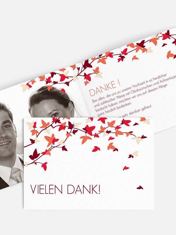 Dankeskarte Hochzeit Blättertanz