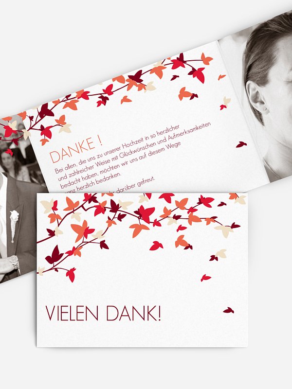 Dankeskarte Hochzeit Blättertanz