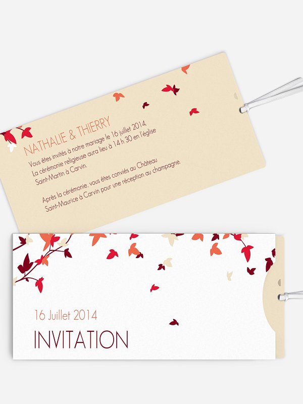 Faire-part mariage Feuilles dansantes
