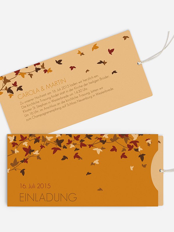 Hochzeitseinladung Blättertanz
