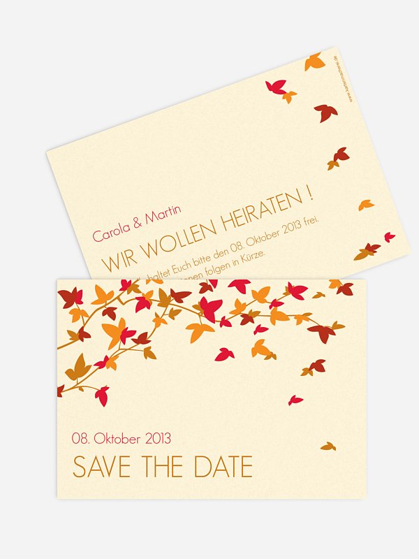 Save-the-Date Karte Blättertanz