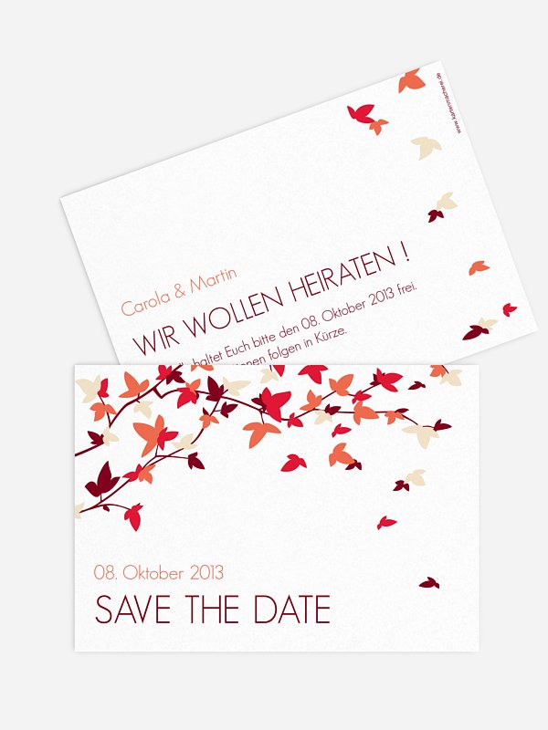 Save-the-Date Karte Blättertanz