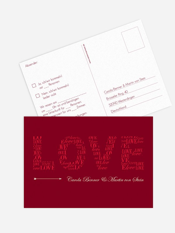 Antwortkarte Hochzeit Liebevoll