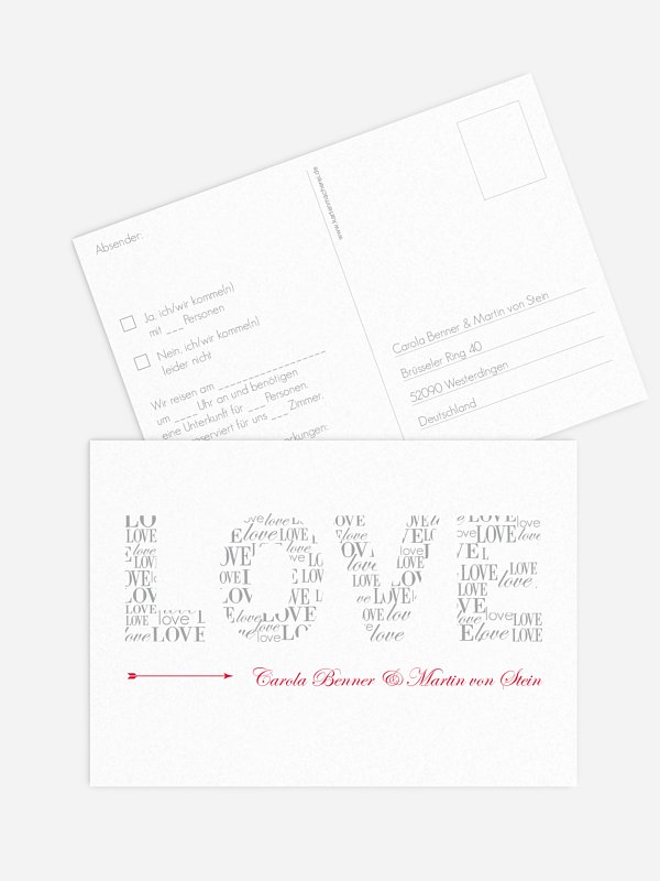 Antwortkarte Hochzeit Liebevoll