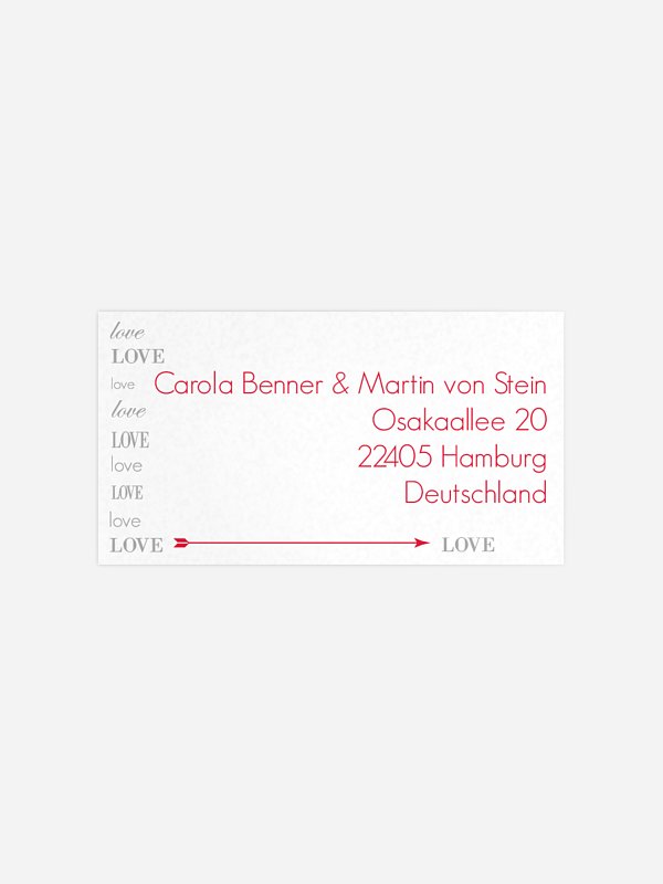 Empfängeraufkleber Hochzeit Liebevoll