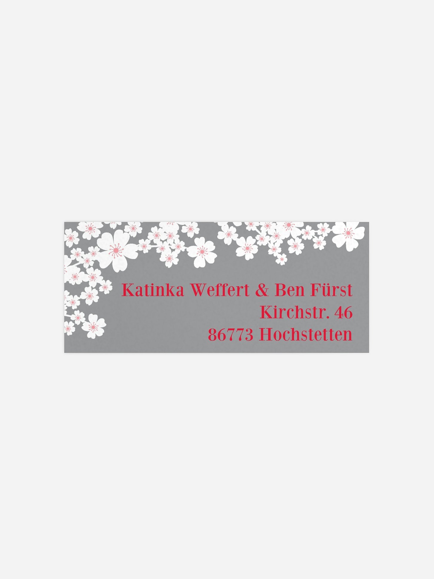 Absenderaufkleber Hochzeit Kirschblüten