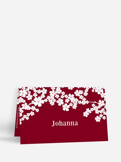 Tischkarte Geburtstag Kirschblüten