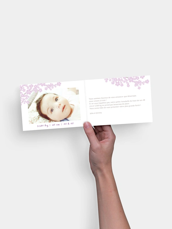 Faire-part naissance Fleurs de cerisier
