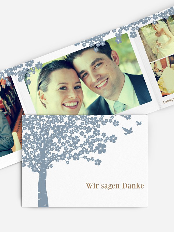 Dankeskarte Hochzeit Kirschblüten