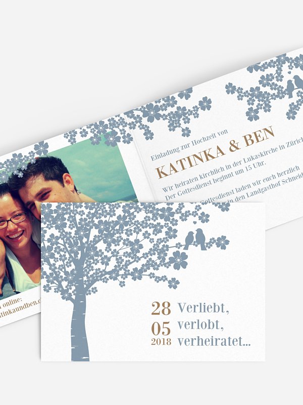 Hochzeitseinladung Kirschblüten