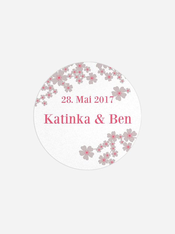 Geschenkaufkleber Hochzeit Kirschblüten
