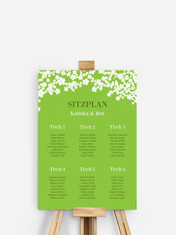 Sitzplan Plakat Kirschblüten