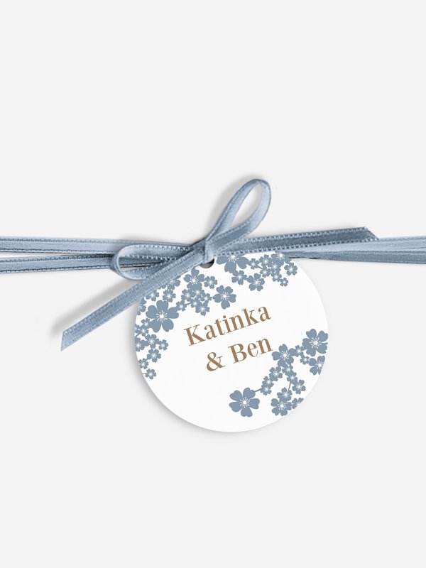 Anhänger mit Band zur Hochzeit Kirschblüten