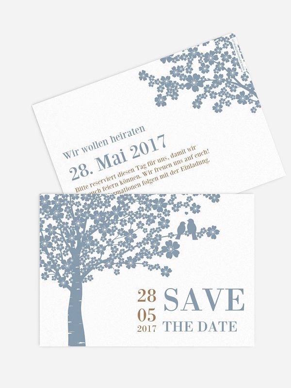 Save-the-Date Karte Kirschblüten